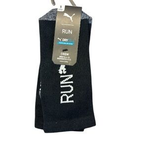 Puma Black and Gray Crew Athletic running crew Socks new
